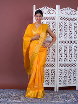 Upada silk Bandhani Zari Work Saree in Yellow colour