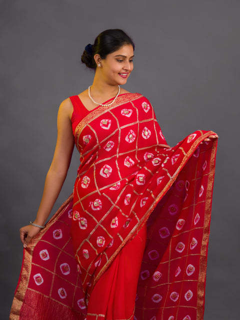 KcPc New Graceful Georgette Banarasi Saree Perfect for Festive Wear Tari Handwork PRF