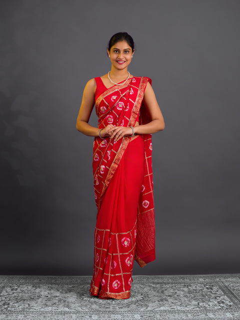 KcPc New Graceful Georgette Banarasi Saree Perfect for Festive Wear Tari Handwork PRF