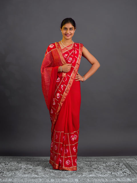 KcPc New Graceful Georgette Banarasi Saree Perfect for Festive Wear Tari Handwork PRF