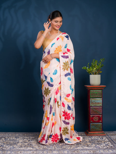 By Bandhani Saree  With Party wear