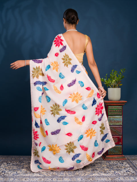 By Bandhani Saree  With Party wear