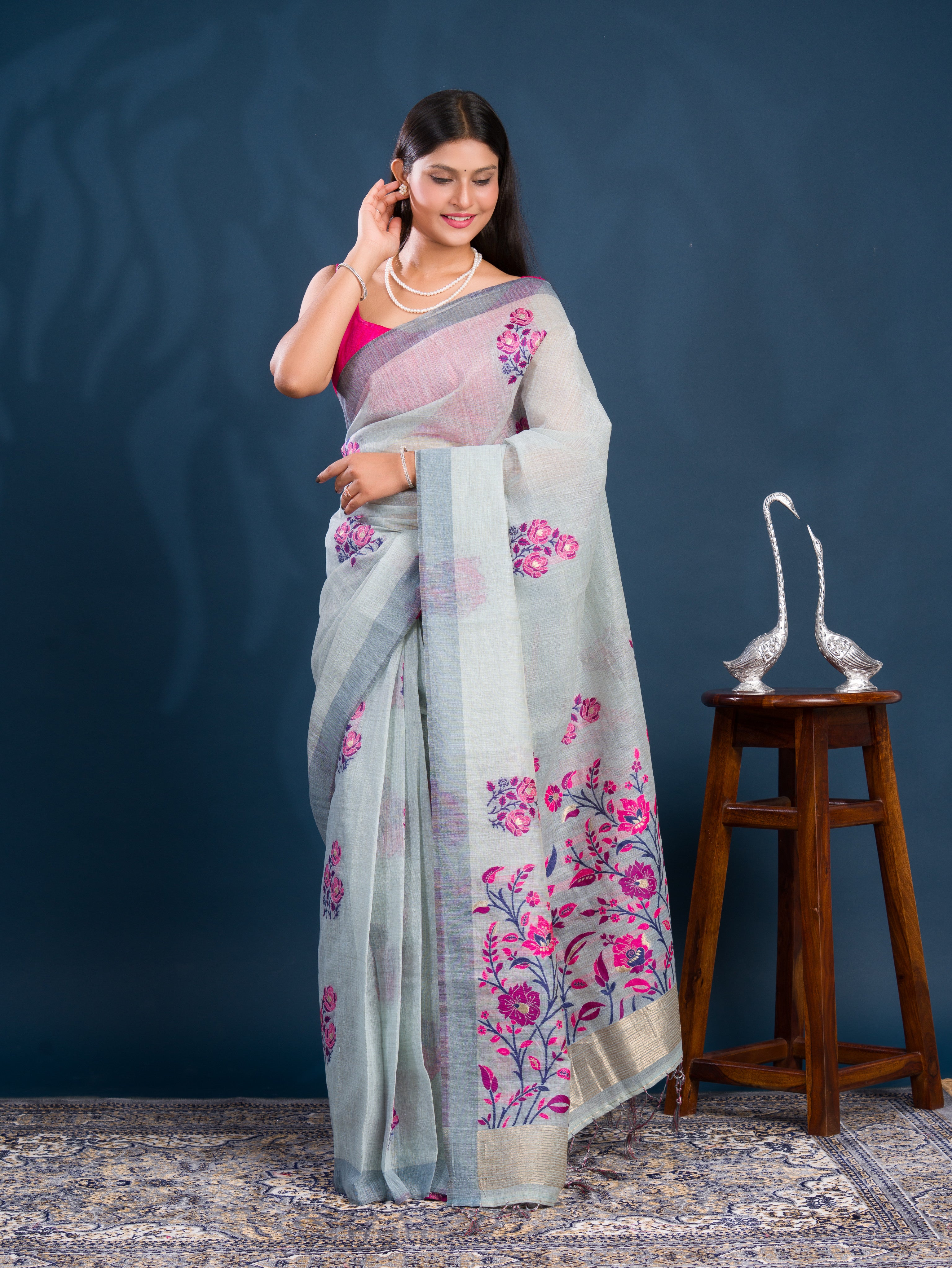 By Kanchi Linen South Indian Saree 