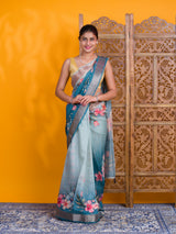 By Printed Saree With Casual Wear