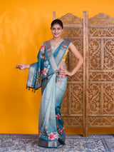 By Printed Saree With Casual Wear