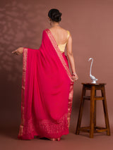 KcPc New arrival Pure ojariya Chinon Beautiful Zari border Pallu saree,MAHA