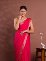 KcPc New arrival Pure ojariya Chinon Beautiful Zari border Pallu saree,MAHA