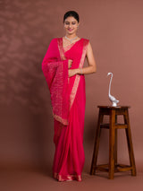 KcPc New arrival Pure ojariya Chinon Beautiful Zari border Pallu saree,MAHA