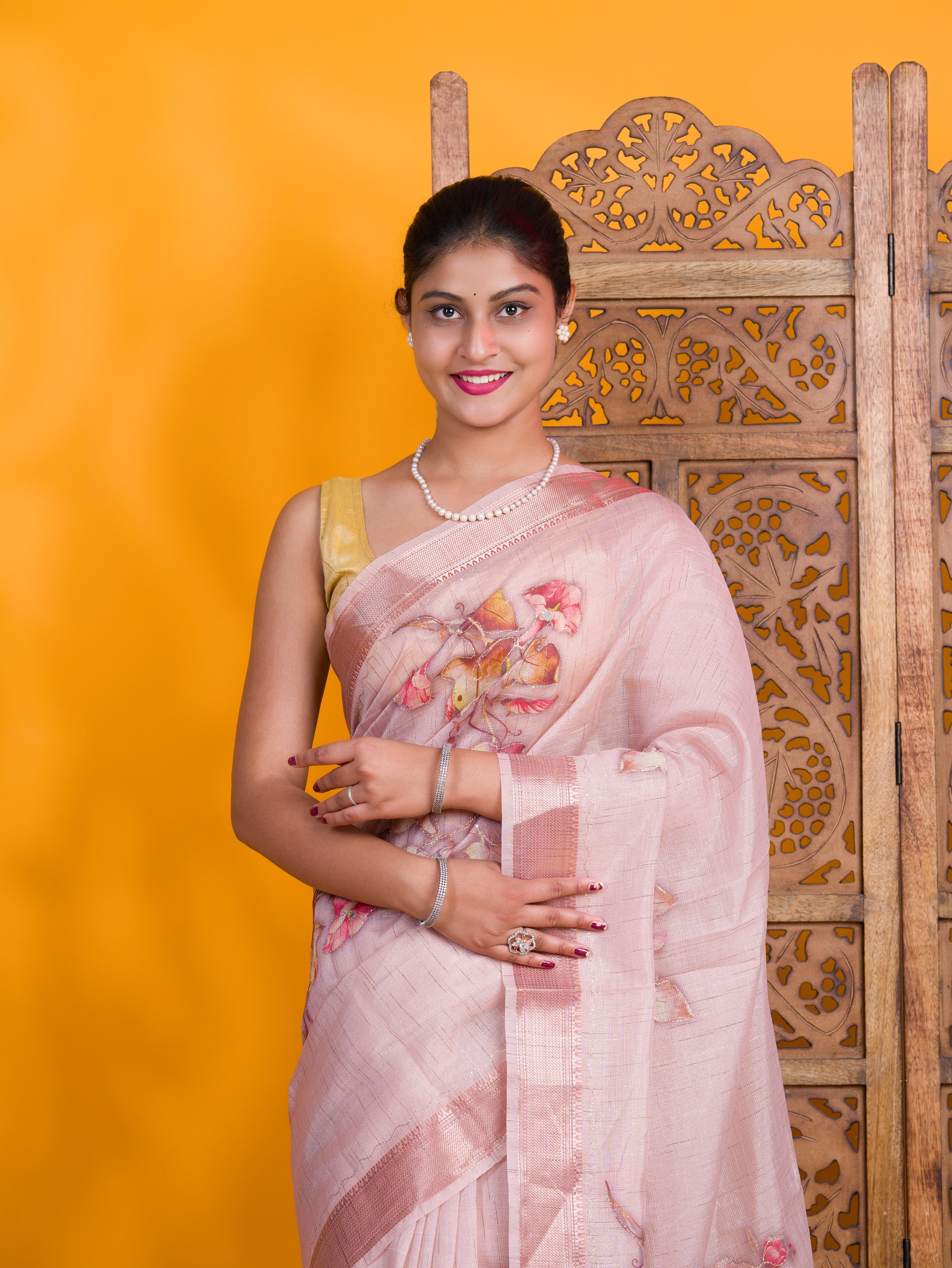 By Printed Saree With Casual Wear