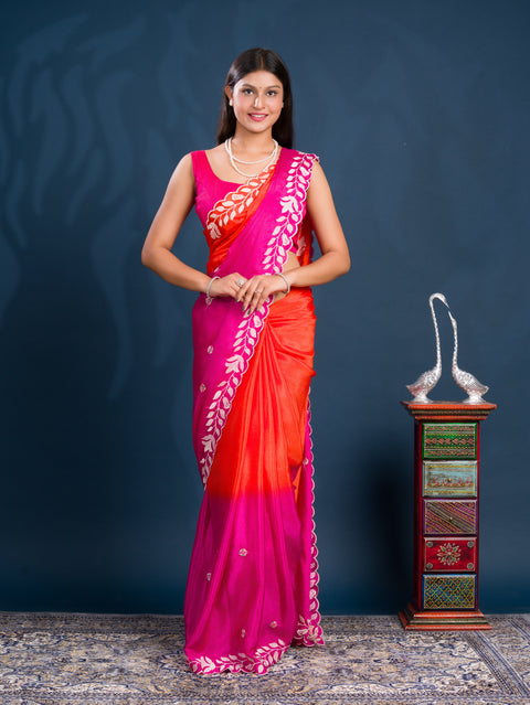 KcPc New HO silk Bollywood Style With Kashida Work Saree ASH