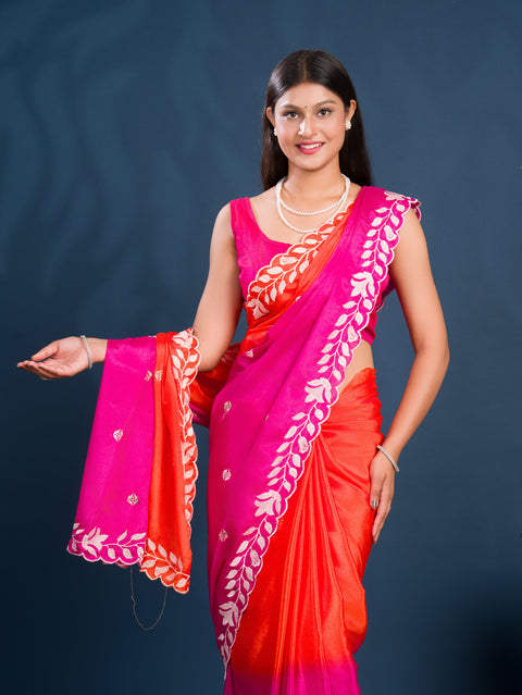 KcPc New HO silk Bollywood Style With Kashida Work Saree ASH