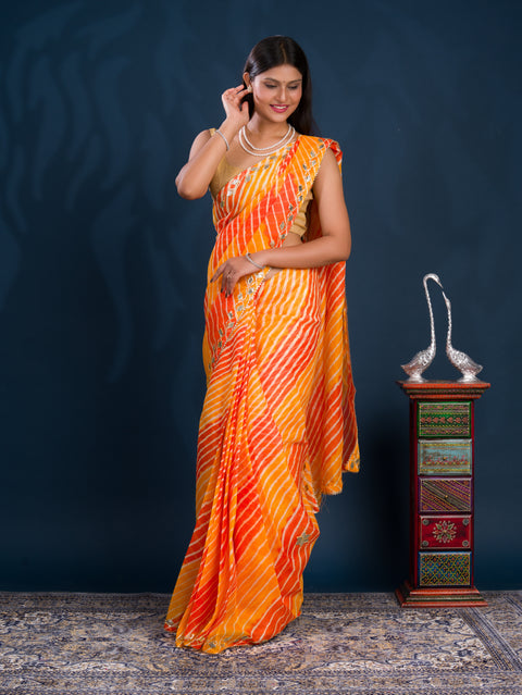 KcPc New Kota doriya Leheriya Style With Gotapatti Work Saree MHS