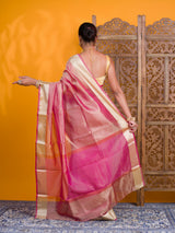 Tissue Silk Banarasi Handloom Saree in pink colour