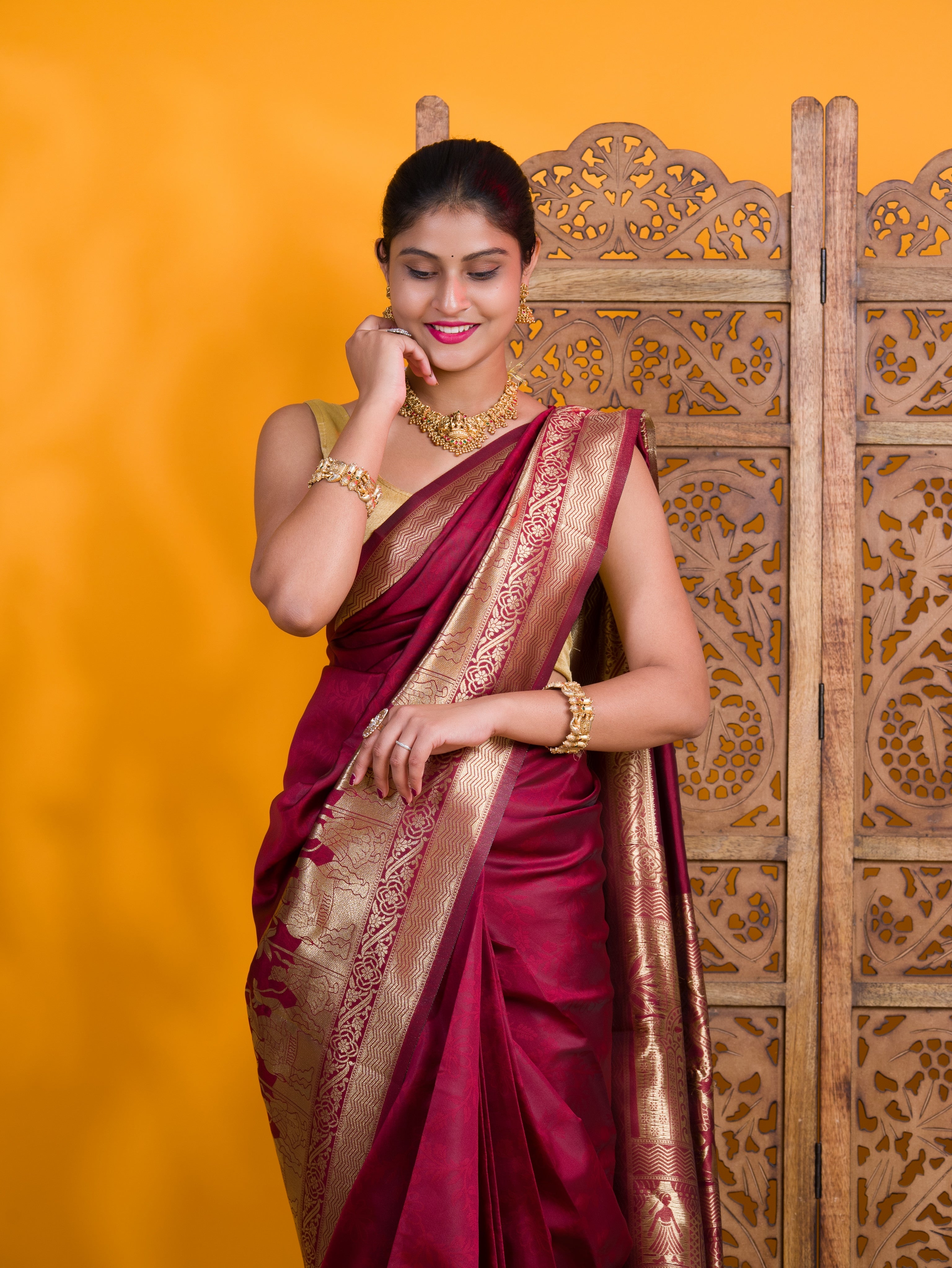By Soft Silk Banarasi With Causal Wear Saree