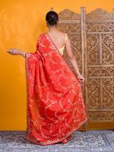 By Traditional Saree With Aari Work
