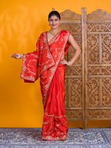 By Traditional Saree With Aari Work