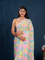 Party wear saree in multi colour under 1000