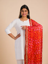 By Marwadi Gharchola Silk Bandhani Chunri Dupatta