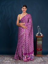 By New Leheriya Crepe Silk Saree With Gotapatti Border