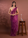  Chiffon Bandhani style With Vintage Work Saree in purple colour