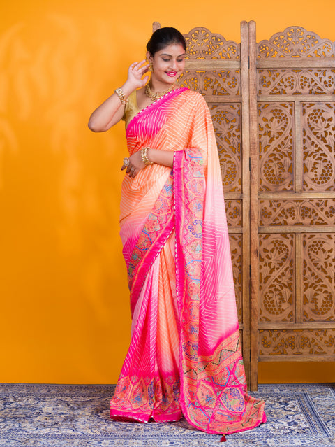 KcPc New Crepe Silk Kalamkari Style Saree for Casual Wear GAN