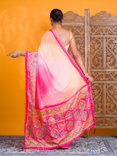 KcPc New Crepe Silk Kalamkari Style Saree for Casual Wear GAN