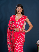By Latest Leheriya Saree With Gotapatti Border
