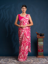 By Zig zag Style With Kashida Tari Work Saree