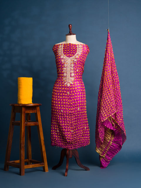 KcPc New Launch Bandhani Art Silk Suit with Gota Patti Work Suot KML