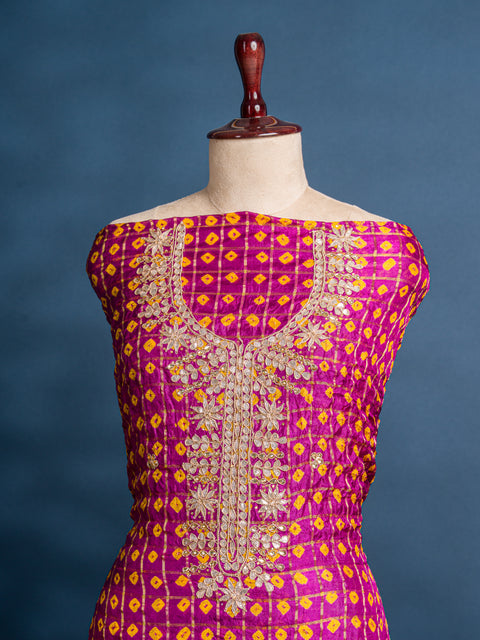 KcPc New Launch Bandhani Art Silk Suit with Gota Patti Work Suot KML