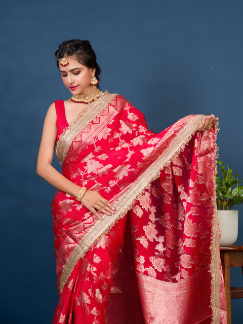 KcPc Special Tissue silk Banarasi Style With Tari BorderWork Saree AST