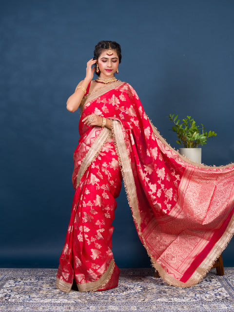 KcPc Special Tissue silk Banarasi Style With Tari BorderWork Saree AST