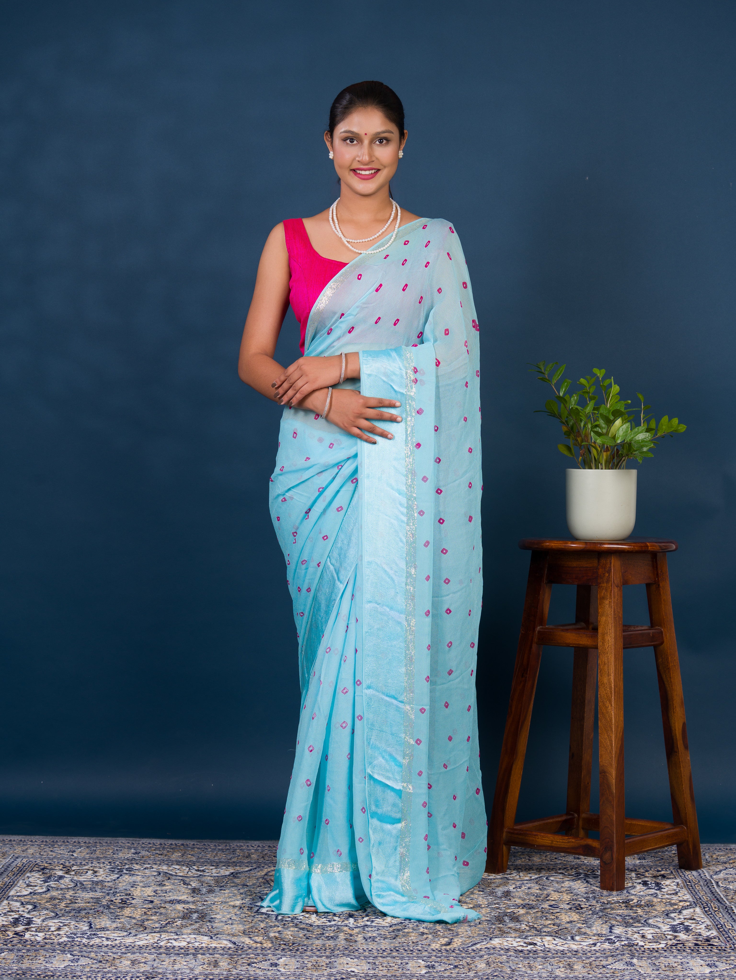 By Bandhani Saree With Casual Wear