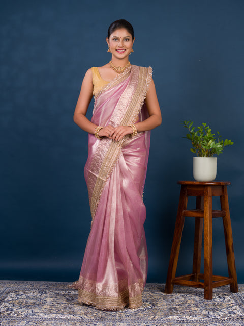 KcPc New Pure Banarasi Handloom Heeramandi look katan silk Tissue Fabric sare  INA