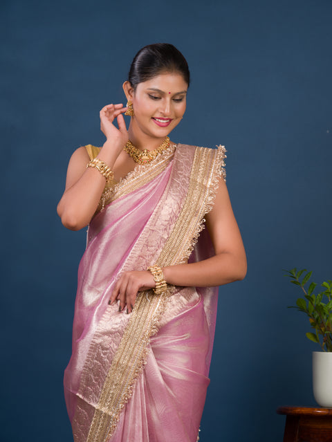 KcPc New Pure Banarasi Handloom Heeramandi look katan silk Tissue Fabric sare  INA