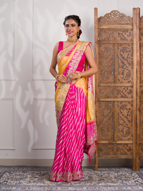 By Bandhani Saree With Wedding wear