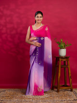 Jodhpuri style saree in multi colour