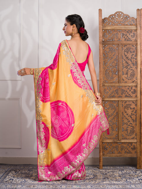 By Bandhani Saree With Wedding wear