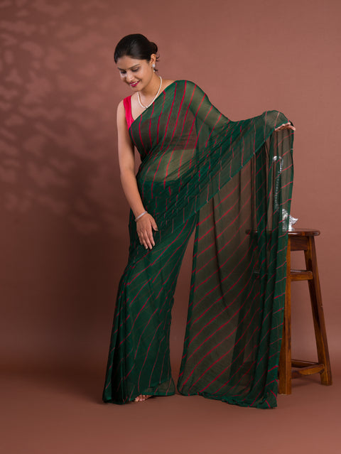 KcPc New Spiceal Chiffon Leheriya Style With Casual  Wear Saree KRN