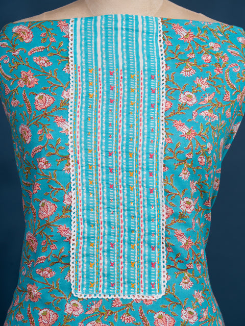 KcPc Cotton Flower Print style With Causal Wear Suit SJB