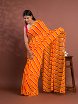 Leheriya StyleSaree With Casual Wear