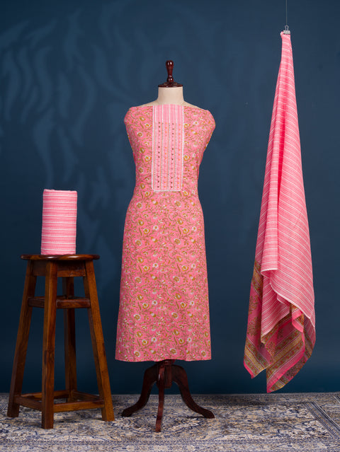 KcPc New Arrival Cotton Flower Print style With Causal Wear Suit SJB