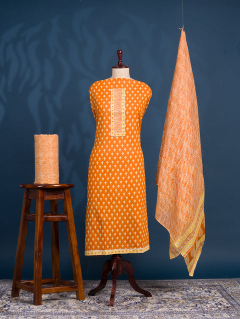 KcPc New Cotton Flower Print style With Causal Wear Suit SJB