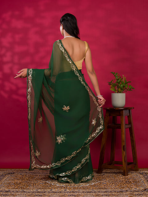 KcPc New Chiffon Bollywood Style Gotapatti Work Saree MHS