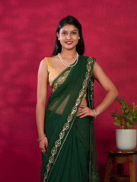 KcPc New Chiffon Bollywood Style Gotapatti Work Saree MHS