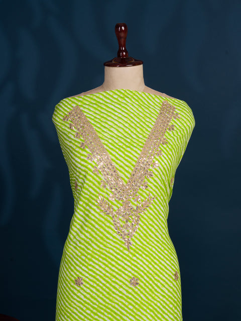 KcPc New Launch Pure Cotton Leheriya Style Suit with Gota Patti Work SJB