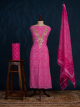 KcPc New Spiceal Pure Cotton Leheriya Suit with Gota Patti Highlights SJB