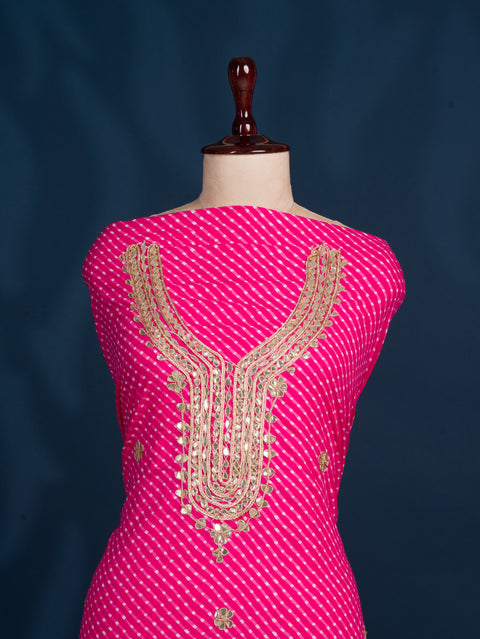 KcPc New Pure Cotton Leheriya Suit with Gota Patti Highlights SJB