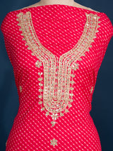 KcPc New Exquisite Pure Cotton Leheriya Suit with Gota Patti Highlights SJB