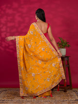  Chinon Rajwadi Style Sequence Embroidery Work saree